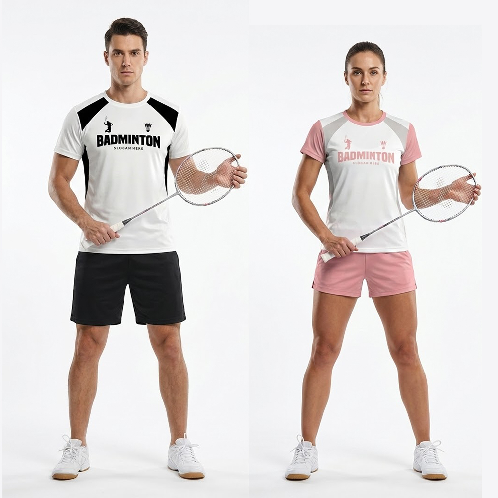 Badminton Asia - 남녀공용 배드민턴 저지 티셔츠, 빠른 건조,