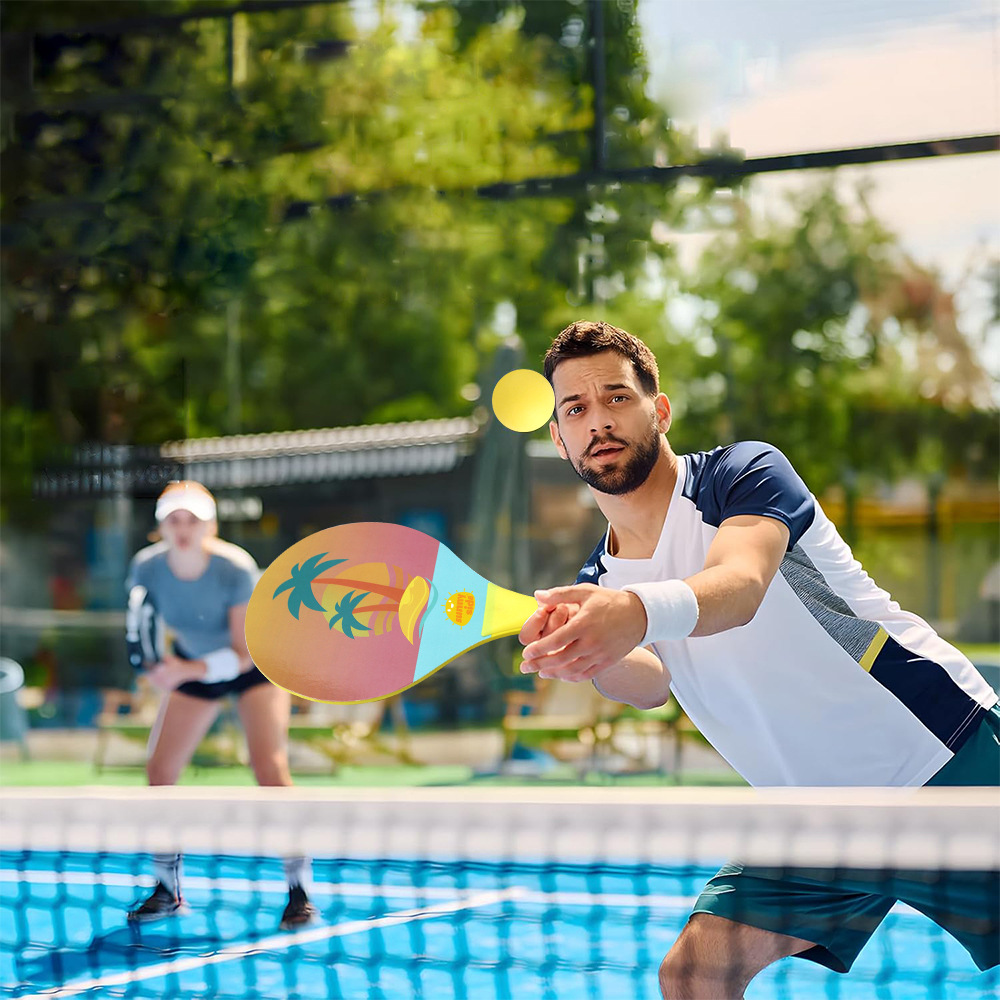만화풍 두꺼운 해변 배드민턴 라켓 코코넛 나무 프린트  - Badminton Background 리뷰 및 가격