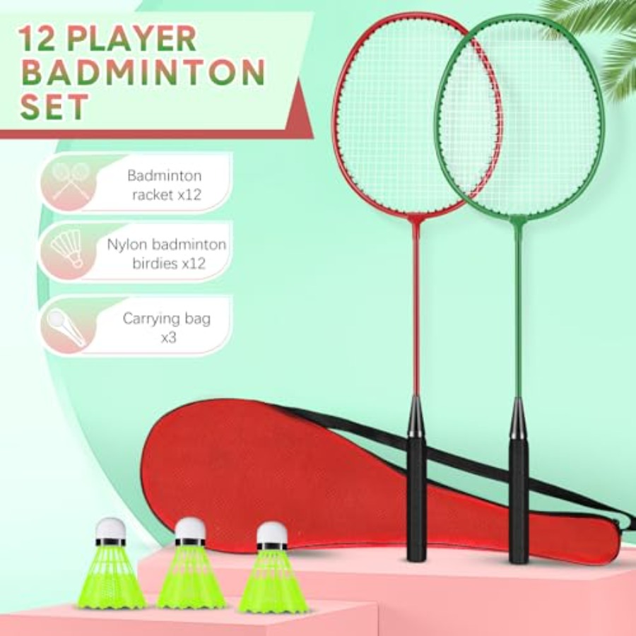 배드민턴 라켓 12개 세트(배드민턴 라켓, 나일론 셔틀 - Nylon Shuttlecock 12 리뷰 및 가격