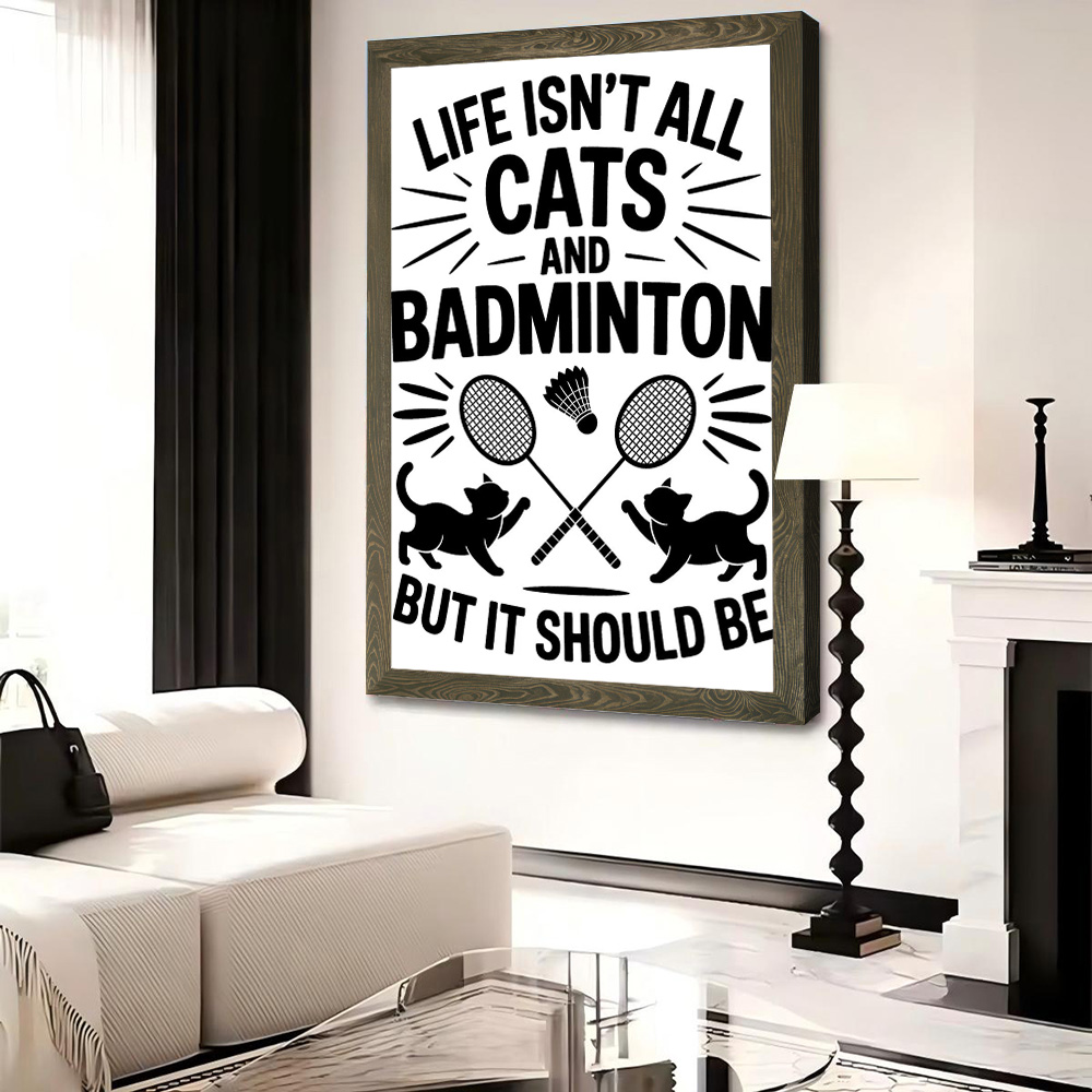 고양이와 배드민턴 재미있는 명언 캔버스 벽 아트 포스터 - Badminton Quotes Funny 리뷰 및 가격