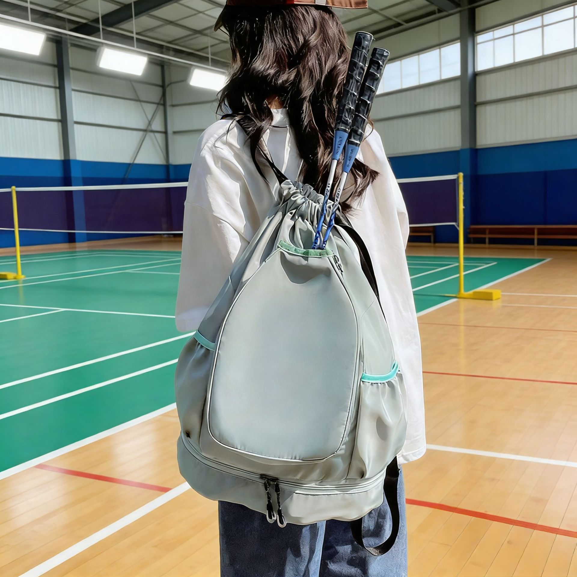경량 캐주얼 라켓 가방 – 드로스트링 아웃도어 백팩,  - Badminton Xxl 리뷰 및 가격